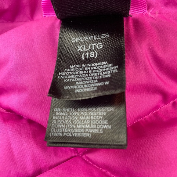 North Face 550 Goose Down Foral Puffer Big Girls Winter Coat Jacket Size XL /18 - Picture 9 of 14